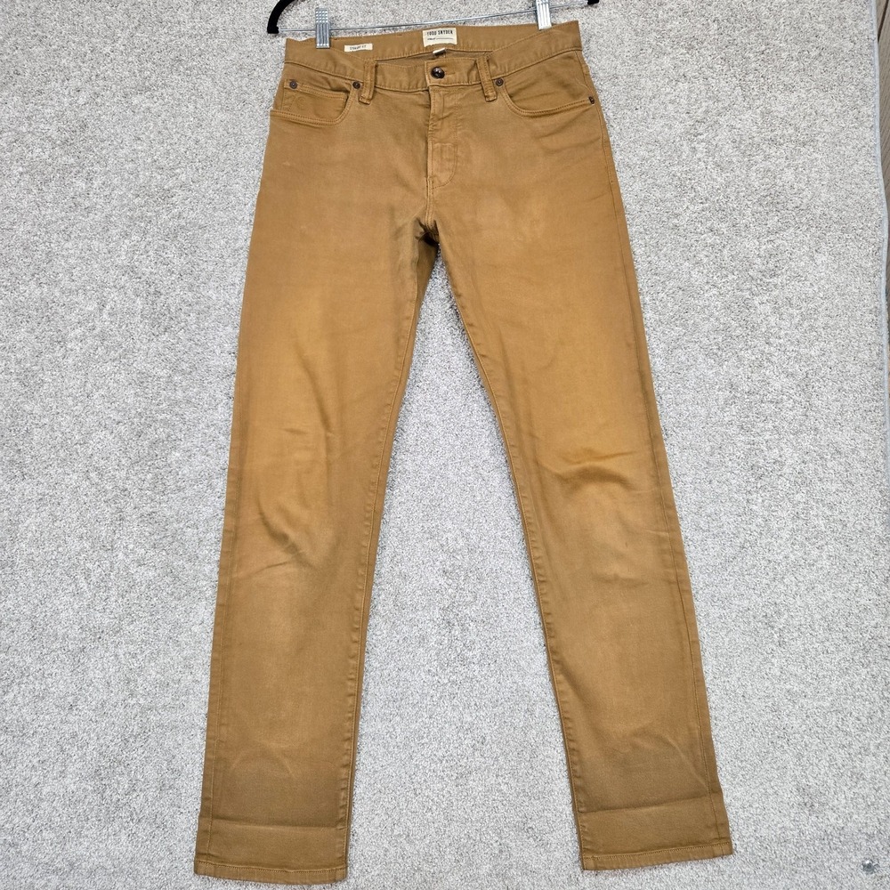 Todd Snyder Pants Mens 28x32 (fit 29x31) tan 5 Pocket Stretch Twill‎ jeans *Flaw